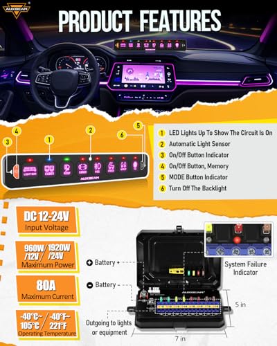 AS R80 Slim 8 Gang Switch Panel with RGB Backlight Memory Function