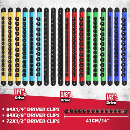 18 Piece Magnetic Socket Holder Organizer Set (18 Count)