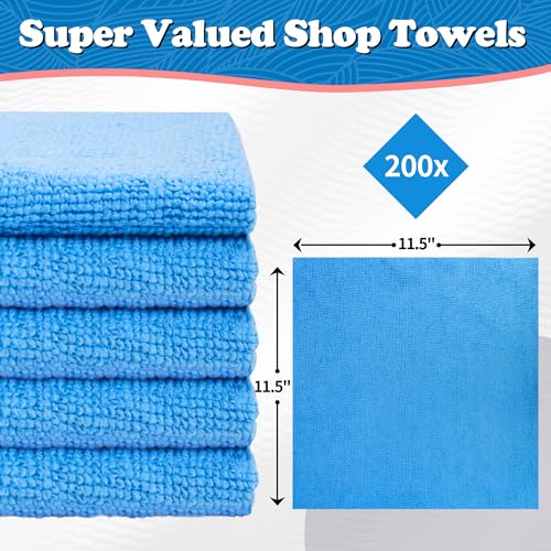 Shop Towels Microfiber Cleaning Cloth Bulk (200 Count)
