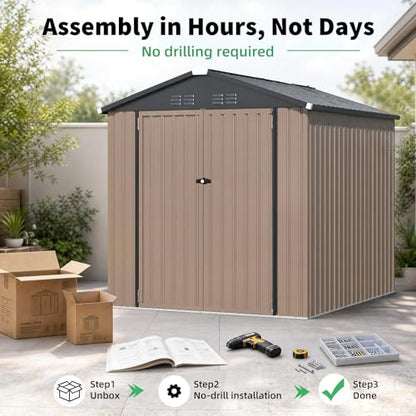 6' x 6' Metal Outdoor Storage Shed