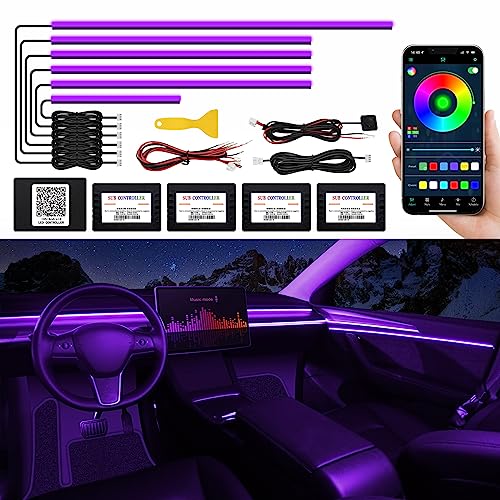 Acrylic Interior Car LED Strip Light with Wireless APP