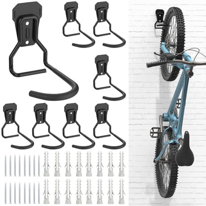 Bike Wall Mount with Fixed Hook (4 Count)