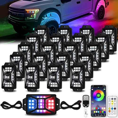 20 Pods 420 LEDs 5 Sides RGB Rock Lights for Trucks (20 Count)