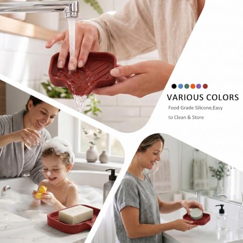 Silicone Soap Dish with Drain Spout