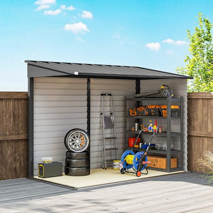 4.6' x 9' Steel Outdoor Storage Shed Waterproof Lean