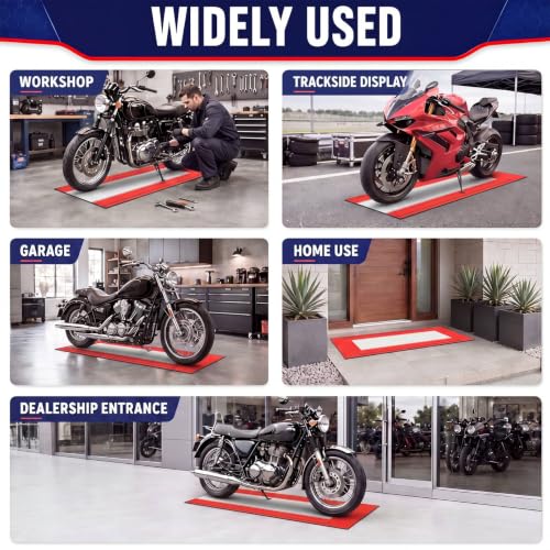 Motorcycle Mat Garage Floor Rug Washable Parking Mats for Garage Floors Non Slip Oil Absorbent Pad Rubber Backing Layer Protects Floor