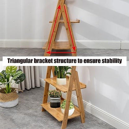 Bamboo Ladder Shelf Bookcase
