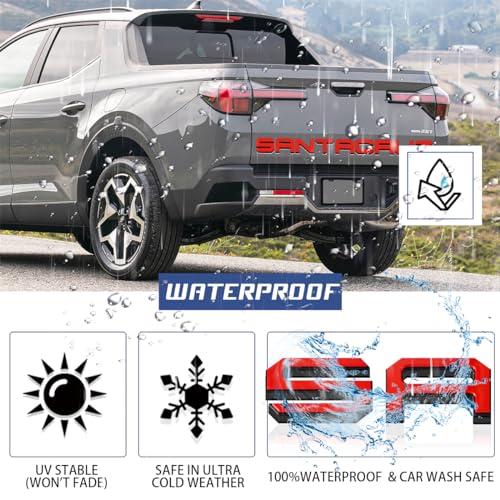 Tailgate Insert Letters Compatible for 2022 2023 2024 2025 Santa Cruz 4D Raised Tailgate Decal Letters