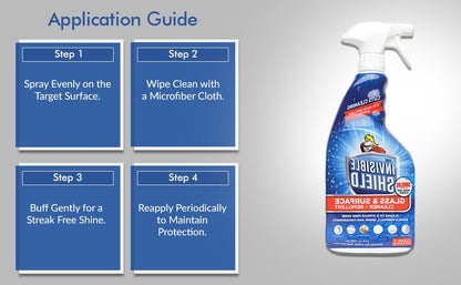 Glass & Surface Cleaner 32 fl. oz. Cleans and Protects on multi surfaces by UNELKO (96 Fl Oz )