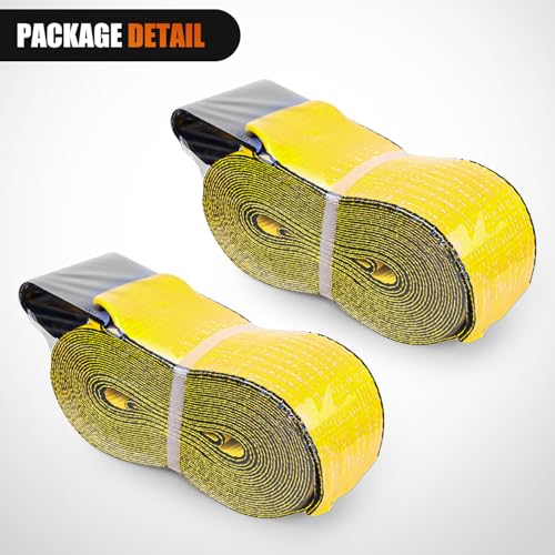 Truck Straps 4" x 30' Heavy Duty Tie Down with Flat Hooks (2 Count)