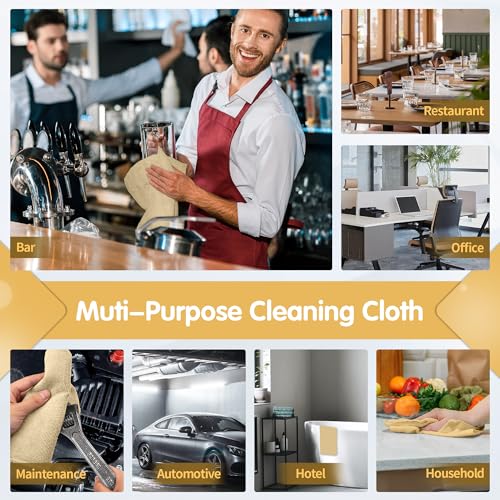Beige Microfiber Cleaning Cloth (12 Count)