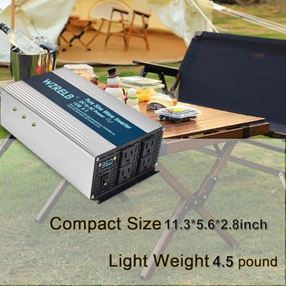 2000W Pure Sine Wave Inverter 24V DC to 110V 120V AC