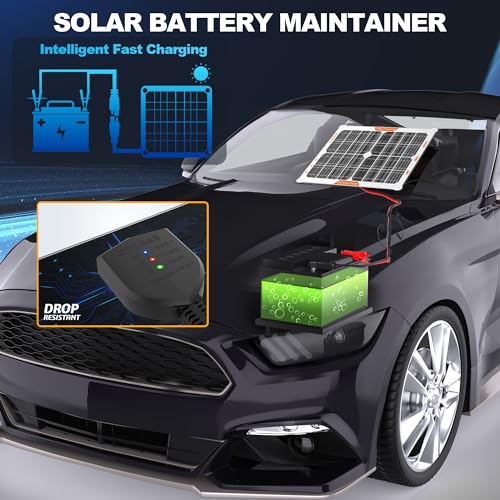 20W 12V Solar Trickle Charger Maintainer for Vehicle Batteries