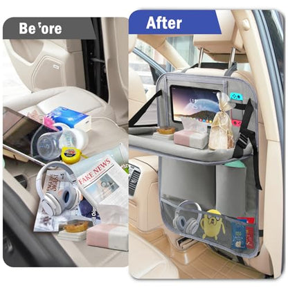 2Pack Car Backseat Organizer with Foldable Table Tray (2 Count)