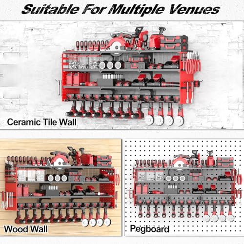 52" Metal Power Tool Organizer Wall Mount