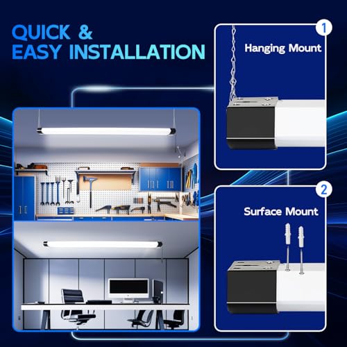 4FT 120W LED Shop Light Linkable (2 Count)