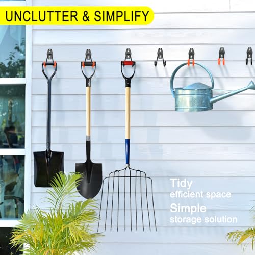8 Pack Heavy Duty Garage Hooks Storage Organizer Wall Mount Power and Garden Tool Hangers