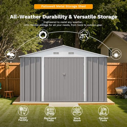 10x12 FT Outdoor Storage Shed with Floor Frame
