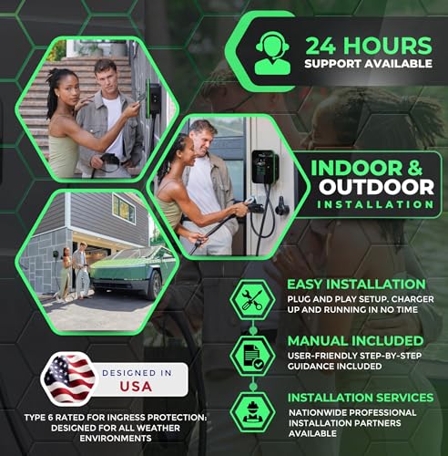 MACH 2. NACS Tesla Connector. Fast Level 2 EV Charger 48 amp Garage