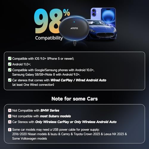 AD5 AI Box Wireless CarPlay Adapter & Android Auto