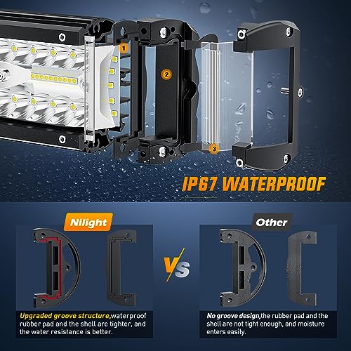 Side Shooter LED Lights 2PCS 4.3inch with Wiring Kit for Truck SUV