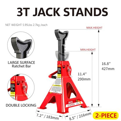 4 Piece Car Truck Floor Jack Service (4 Count)