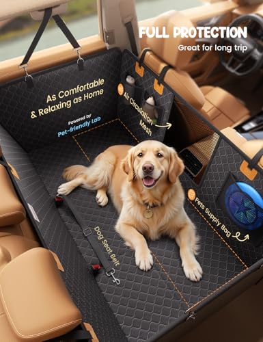 Dog Car Seat Cover for Back Seat with Hard Bottom for Car & SUV L