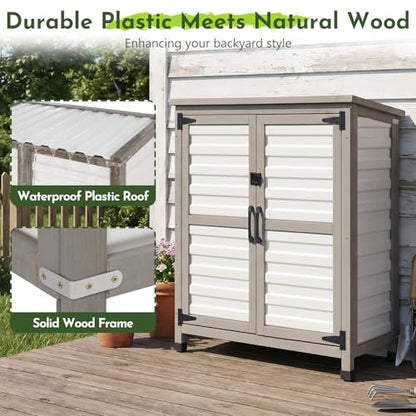 Small Outdoor Storage Cabinet with Shelf