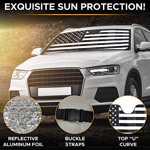 Accordion Car Windshield Sun Shade American Flag Design