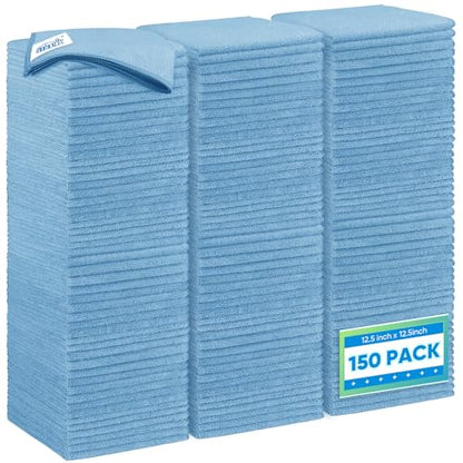 Blue Microfiber Cleaning Cloth 150 Pack (150 Count)