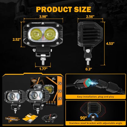 4 Inch R4 Series LED Square Pod Light