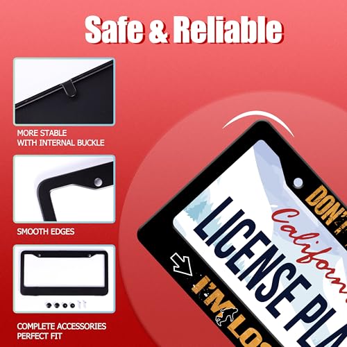 Don't Follow Me I'm Lost Too License Plate Frame Stainless Steel 2