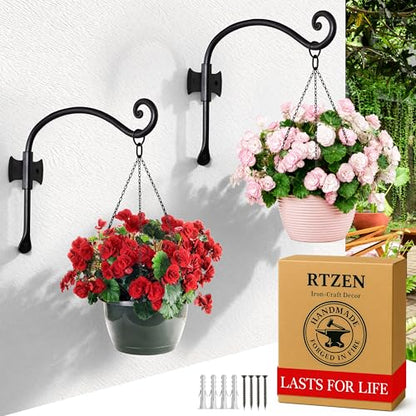 Plant Hangers Outdoor or Indoor Heavy Duty Wall Bracket Hooks (2 Count)