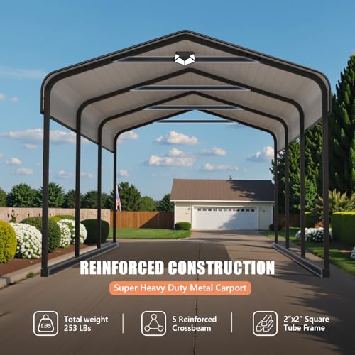 10x15 Heavy Duty Metal Carport Canopy