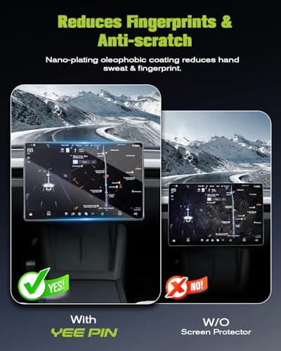 2Pack) 16" QHD Tempered Glass 16 Inch Tesla Screen Protector for Refreshed Premium/Performance Touchscreen 16"&8" Rear Screen for 2026 Tesla Model Y Juniper Accessories [Ultra HD Clear & 9H Hardness]