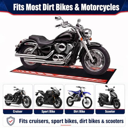 Motorcycle Mat Garage Floor Rug Washable Parking Mats for Garage Floors Non Slip Oil Absorbent Pad Rubber Backing Layer Protects Floor