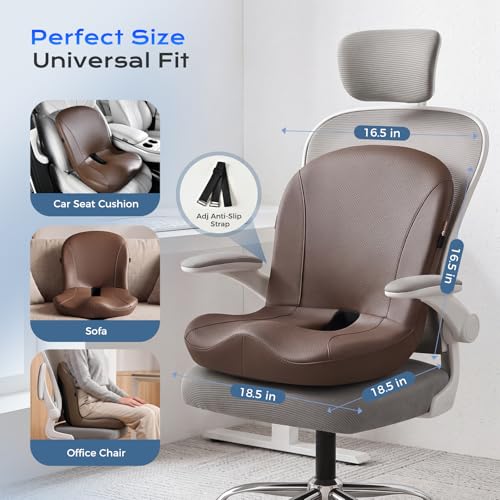 Car Seat Cushion and Lumbar Support Pillow One Piece