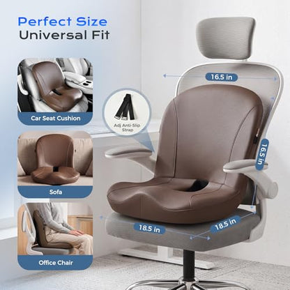Car Seat Cushion and Lumbar Support Pillow One Piece