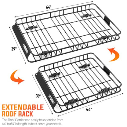 64 x 39’’ Roof Rack Cargo Basket Rooftop Cargo Carrier with Net