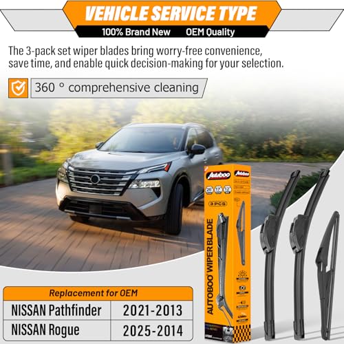 Windshield Wiper Blade Replacement for Nissan Rogue Pathfinder