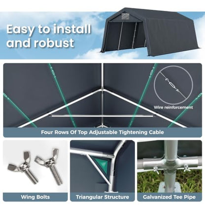 13x22 ft Storage Shelter Shed Portable Outdoor Carport Garage