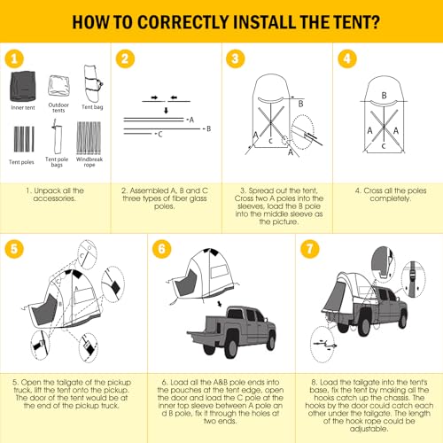 Pickup Truck Tent with Awning Shade