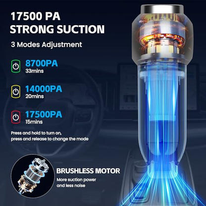 Portable Car Vacuum Cleaner High Power 17500Pa