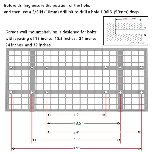 2 Pack 1.5x3FT Garage Shelving 17.7 (2 Count)