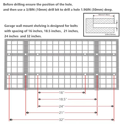 2 Pack 1.5x3FT Garage Shelving 17.7 (2 Count)