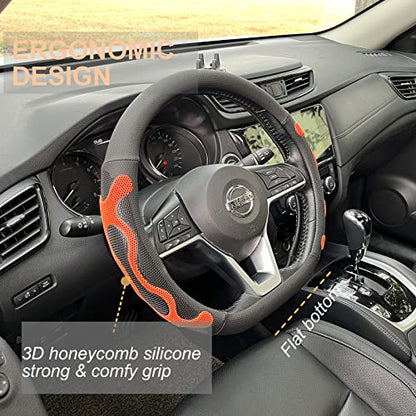 D Shaped Comfy Grip Steering Wheel Cover 14.5