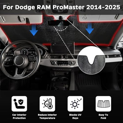 Car Windshield Sun Shade for Dodge RAM ProMaster 2014