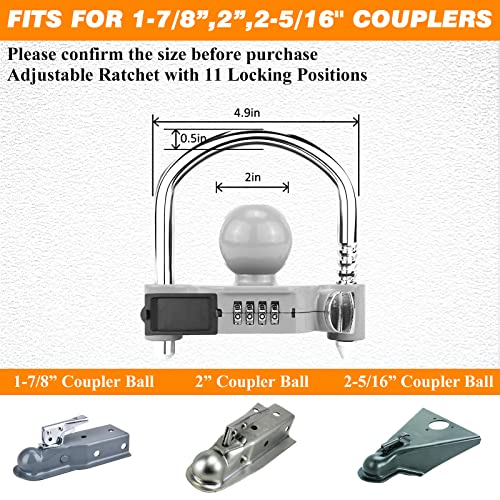 1 Pack Universal Hitch Lock with Combination Lock