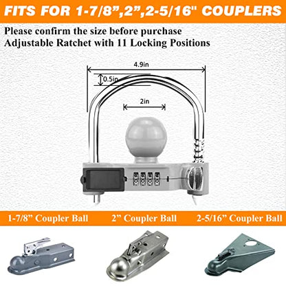 1 Pack Universal Hitch Lock with Combination Lock