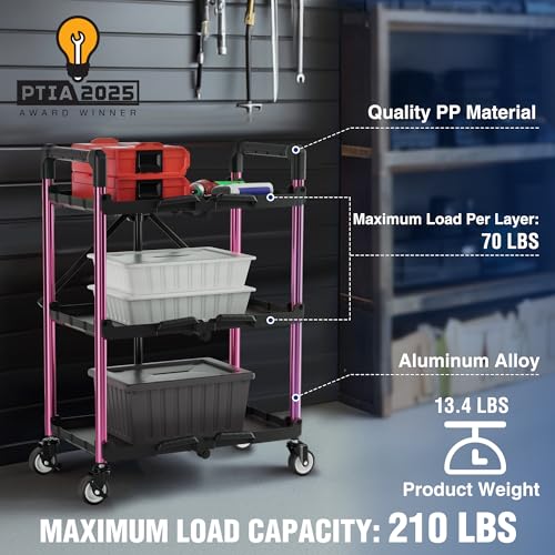 3 Tier Collapsible Utility Cart